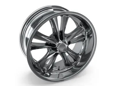 FOOSE Knuckle Wheel 17x7 Chrome 3D model