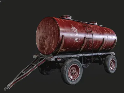 Oil  And Water Trailer Low-poly 3D model