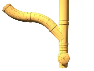 Old Aluminium Gutter System PBR Low-poly 3D model