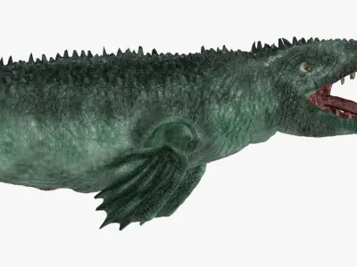 Mosasaur sea creature Low-poly 3D model