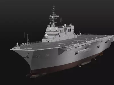 JMSDF Hyuga class helicopter carrier 3D model