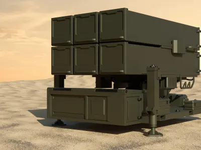 SAM missile launcher 1 of 3 Low-poly 3D model