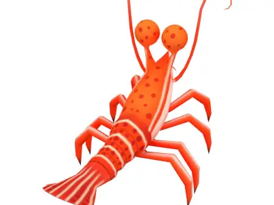 Camel Shrimp Animated  Low-poly 3D model