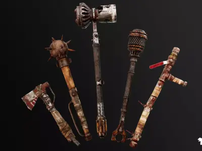 Post Apocalyptic Melee Weapons VOL 2 Low-poly 3D model