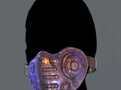 Gas mask helmet 3d model scifi Low-poly  Low-poly 3D model 577