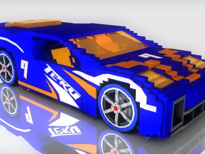 Minecraft Reverb Car 3D Model V1 Free 3D model