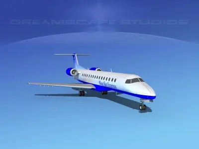Embraer ERJ-140 Blue Skies Express 3D model