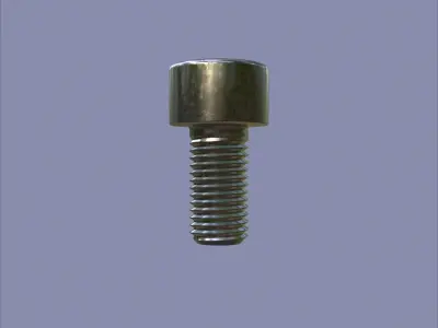 Steel Stained M8 Bolt Allen Cap with PBR 4K Textures 3D model