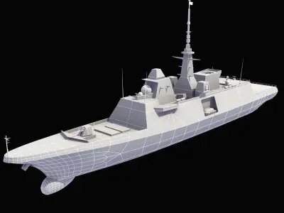 FREMM Aquitaine Frigate 3D model