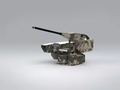 Remote Controlled Stabilized Weapon System Low-poly 3D model