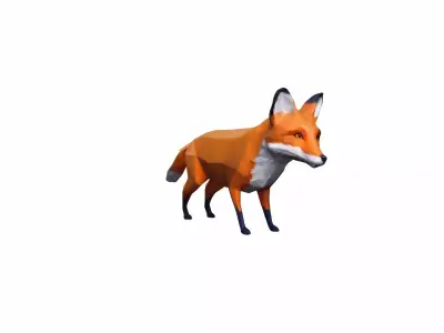 Red Fox Animal In The Natural Nice Chair 3d Render 3D model