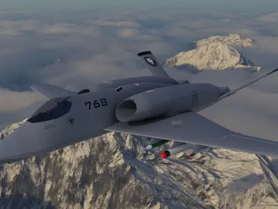 A-14A WILD WOLF stealth futuristic fighter concept jet  3D model