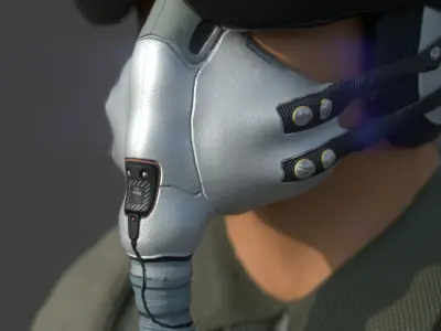 Pilot fighter 3D model