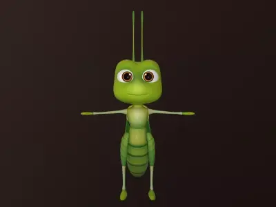 Asset - Cartoons - Character - Locust - Hight Poly - Rig Low-poly 3D model