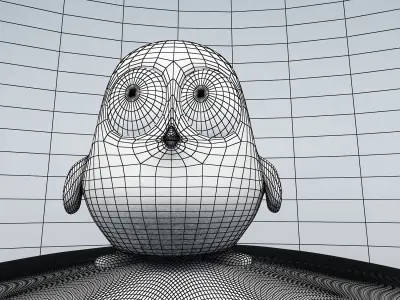 cute 3D chicks Low-poly 3D model