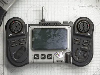 Sci-Fi Controller V17 PBR Low-poly 3D model