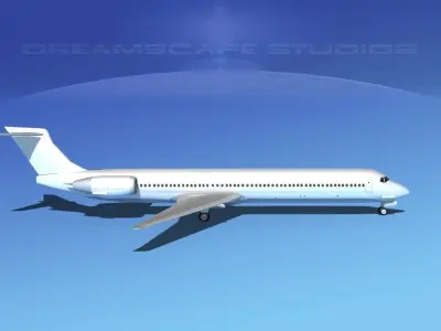 McDonnell Douglas MD-88 LP SS Low-poly 3D model