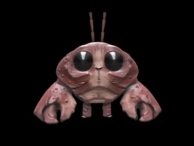 Cartoon Mr Crab Low-poly 3D model