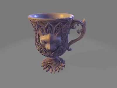 Gothic Cat Chalice Mug 3D print model