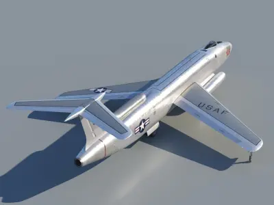 Martin XB-51 bomber Low-poly 3D model
