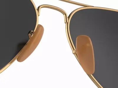 Sunglasses Ray Ban Aviator Brown 3D model