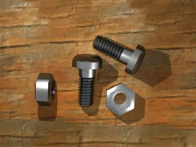 Bolts and Nuts Free 3D model