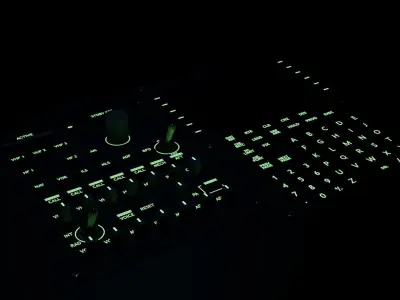 Airplane Radio panel and Flight Managment Computer low-poly Low-poly 3D model