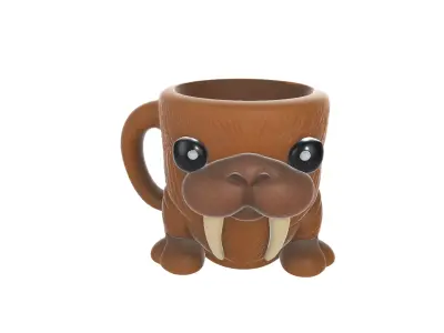 Cute Walrus Mug Adorable Animal Coffee Cup 3D print model