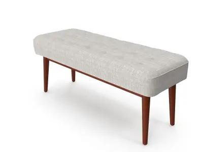 Mid Century Bench Platinum Free 3D model