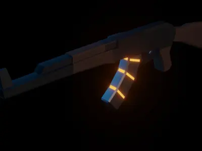 Low Poly AK 47 Free 3D model