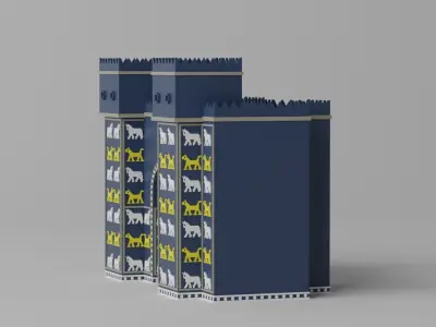 Cartoon Ishtar Gate Babylon Iraq 3D model