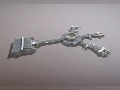 Airport Terminal LLBG Terminal3 Ben Gurion Airport Low-poly 3D model