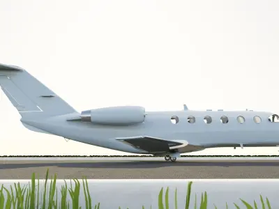 Hawker 400XP Jet Plane 3D model - interior included Low-poly 3D model