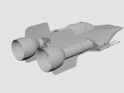 Star wars A-wing concept Low-poly 3D model