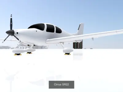 General Aviation static aircraft airport 5 pack low poly blank 3D Model Collection