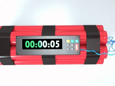  Bomb with Timer 3D model