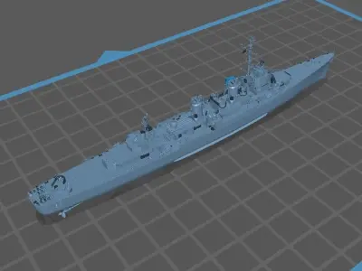 USS KIDD DESTROYER WARSHIP 3D MODEL 3D model