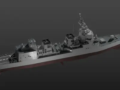 JMSDF Akizuki class destroyer 3D model