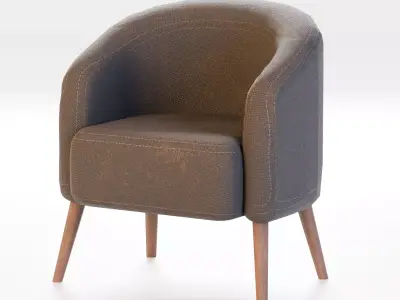 modern furniture - room chair Low-poly 3D model
