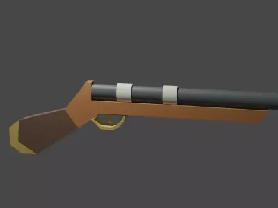 Gun cartoonic style Free low-poly 3D model