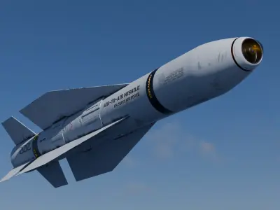 Air-to-air missle AAM-001 Low-poly 3D model