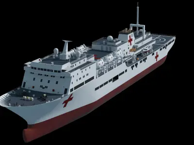 The Chinese Peace Ark hospital ship 3D model 3D model