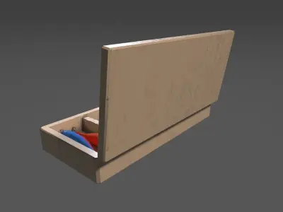 Low-poly handpainted fishermans box Low-poly 3D model