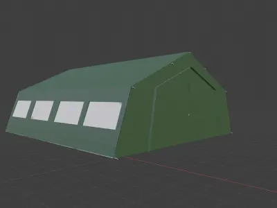 Military Field Kitchen 24 x 18 Pitching Space Low-poly 3D model