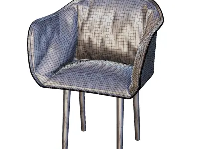 Modern Yellow Plastic Chair Free 3D model
