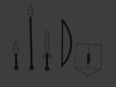 Medieval weapons Free low-poly 3D model
