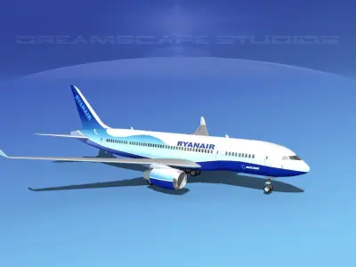 Boeing 787-8 Ryanair 3D model