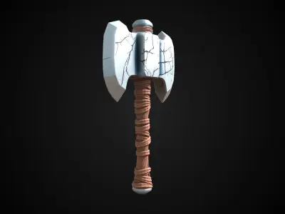 Stylized Dwarf Sword - Frostbrand - Game Ready 3D model