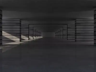 Empty Concrete Tunnel Low-poly 3D model