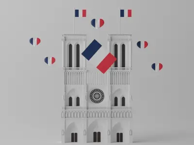 Notre Dame de Paris France Landmark 3D model